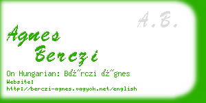 agnes berczi business card